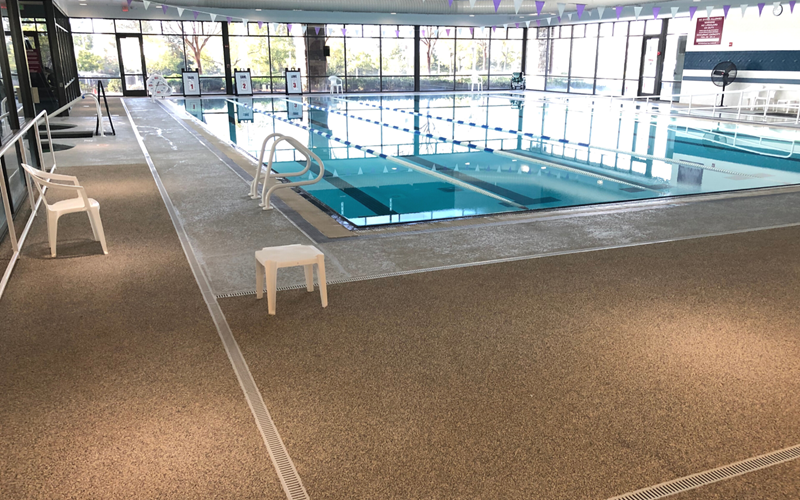 SunPlay indoor pool deck safety surface Tampa